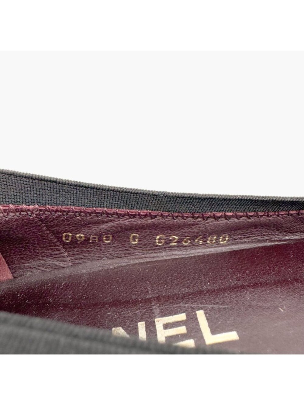 Chanel CC Ruffle Cap Toe Ballet Flats EU 37 US 6-6.5 Brown Burgundy Leather - Picture 12 of 15